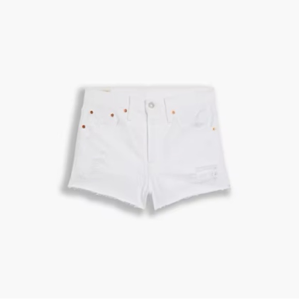 White Levi 501 shorts